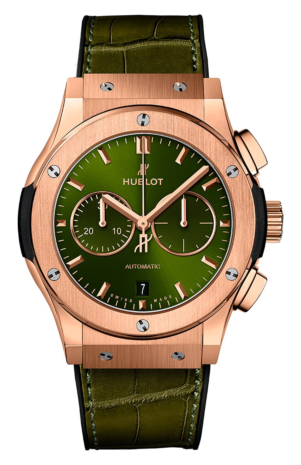 Мужские часы classic fusion chronograph king gold green HUBLOT зеленого цвета, арт. 541.OX.8980.LR | Фото 1