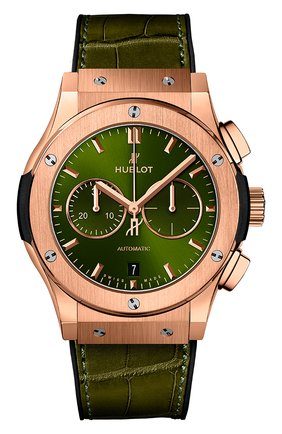 Мужские часы classic fusion chronograph king gold green HUBLOT зеленого цвета по цене 2181200 руб., арт. 541.OX.8980.LR | Фото 1 Мужские часы classic fusion chronograph king gold green HUBLOT зеленого цвета, арт. 541.OX.8980.LR | Фото 1