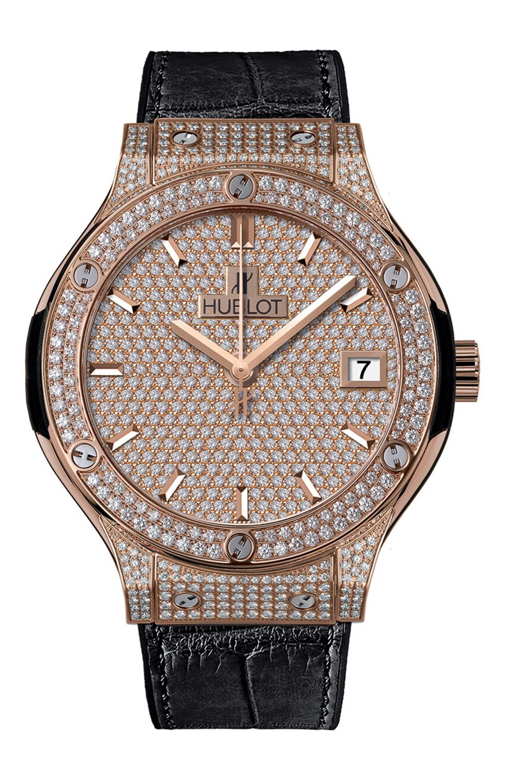 Женские часы classic fusion king gold full pave HUBLOT золотого цвета, арт. 565.OX.9010.LR.1704 | Фото 1