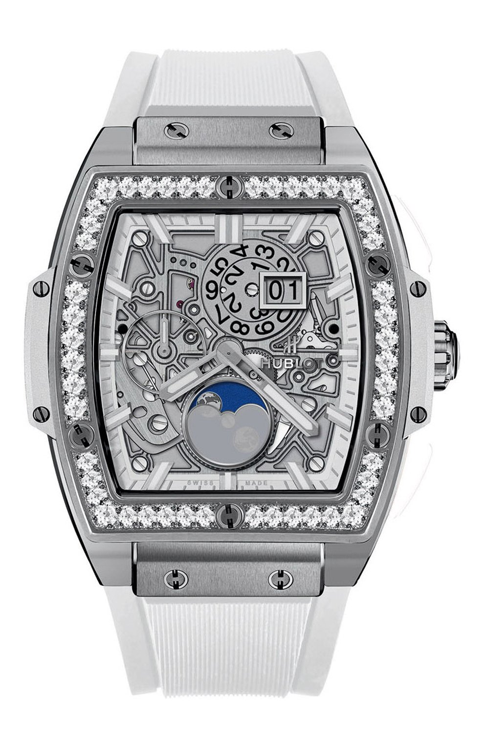 Женские часы spirit of big bang titanium moonphase HUBLOT бесцветного цвета, арт. 647.NE.2070.RW.1204 | Фото 1 (Механизм: Автомат; Материал корпуса: Титан; Цвет циферблата: Серебристый)