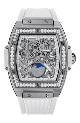 Женские часы spirit of big bang titanium moonphase HUBLOT бесцветного цвета по цене 1972100 руб., арт. 647.NE.2070.RW.1204 | Фото 1 Женские часы spirit of big bang titanium moonphase HUBLOT бесцветного цвета, арт. 647.NE.2070.RW.1204 | Фото 1 (Механизм: Автомат; Материал корпуса: Титан; Цвет циферблата: Серебристый)