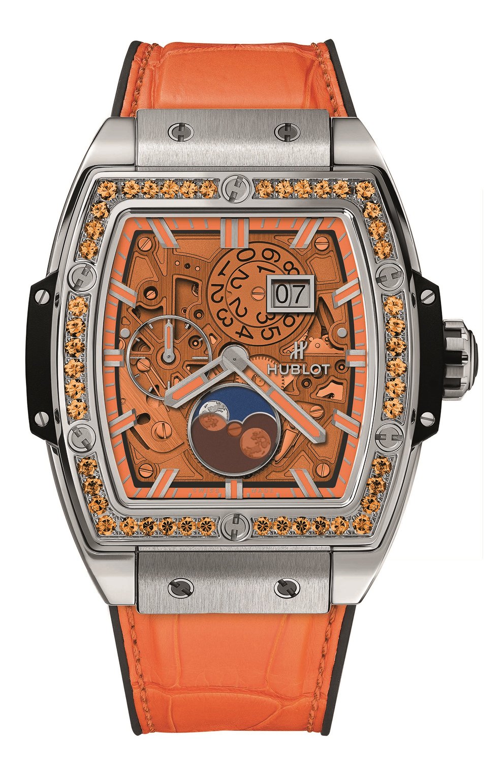 Женские часы spirit of big bang moonphase titanium orange HUBLOT оранжевого цвета, арт. 647.NX.5371.LR.1206 | Фото 1