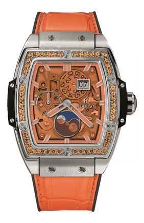 Женские часы spirit of big bang moonphase titanium orange HUBLOT оранжевого цвета по цене 1836800 руб., арт. 647.NX.5371.LR.1206 | Фото 1 Женские часы spirit of big bang moonphase titanium orange HUBLOT оранжевого цвета, арт. 647.NX.5371.LR.1206 | Фото 1