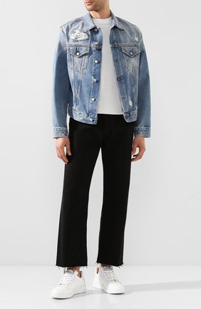 Мужская джинсовая куртка ACNE STUDIOS голубого цвета по цене 36950 руб., арт. B90282/M | Фото 2 Мужская джинсовая куртка ACNE STUDIOS голубого цвета, арт. B90282/M | Фото 2