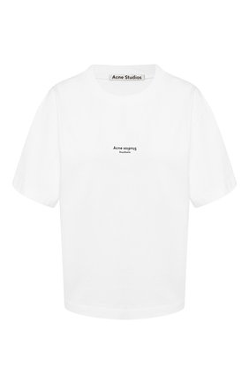 Женская хлопковая футболка ACNE STUDIOS белого цвета по цене 14800 руб., арт. AL0135/W | Фото 1 Женская хлопковая футболка ACNE STUDIOS белого цвета, арт. AL0135/W | Фото 1