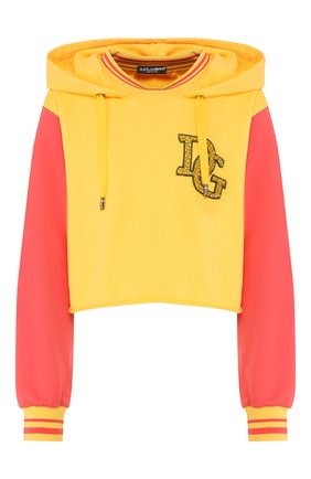 Женский хлопковое худи DOLCE & GABBANA желтого цвета по цене 110000 руб., арт. F9I29Z/G7WQA | Фото 1 Женский хлопковое худи DOLCE & GABBANA желтого цвета, арт. F9I29Z/G7WQA | Фото 1