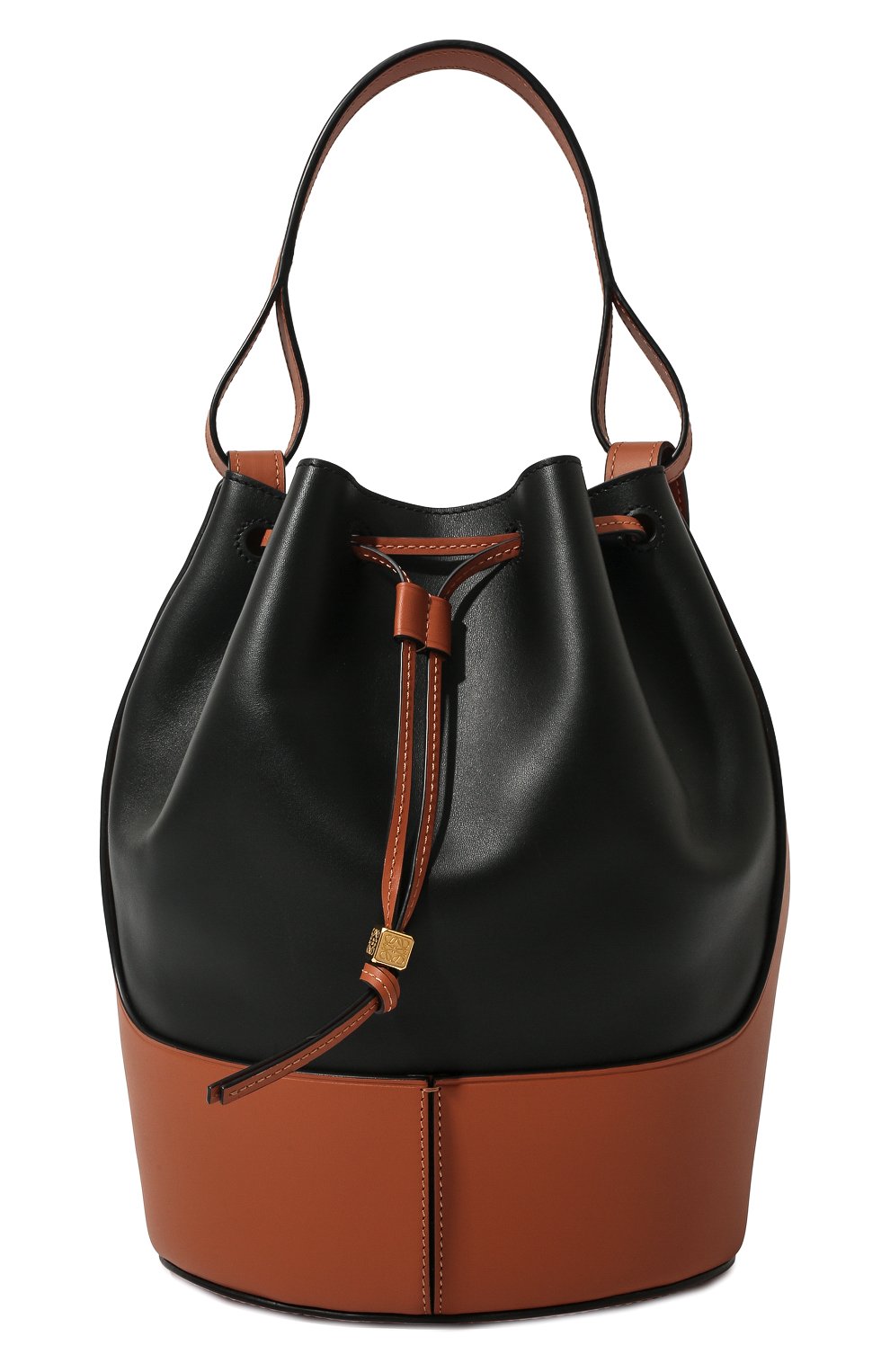 Женская сумка balloon LOEWE черного цвета, арт. 326.76AC30 | Фото 1 (Сумки-технические: Сумки через плечо, Сумки top-handle; Размер: medium; Материал: Натуральная кожа; Ремень/цепочка: На ремешке)