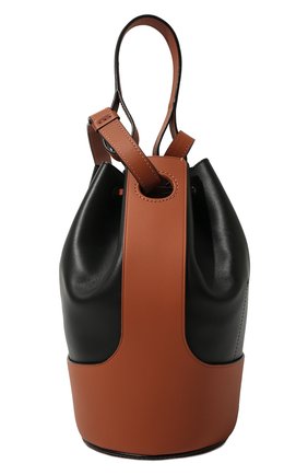 Женская сумка balloon LOEWE черного цвета, арт. 326.76AC30 | Фото 4 (Сумки-технические: Сумки через плечо, Сумки top-handle; Размер: medium; Материал: Натуральная кожа; Ремень/цепочка: На ремешке)
