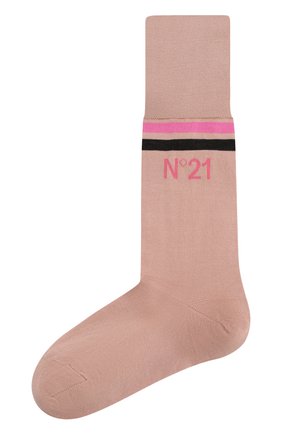 Женские хлопковые носки NO. 21 бежевого цвета по цене 4970 руб., арт. 20E N2P0/6301/6901 | Фото 1 Женские хлопковые носки NO. 21 бежевого цвета, арт. 20E N2P0/6301/6901 | Фото 1