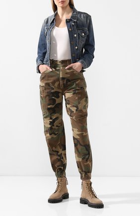 Женские хлопковые брюки R13 хаки цвета по цене 46550 руб., арт. R13W7555-709 | Фото 2 Женские хлопковые брюки R13 хаки цвета, арт. R13W7555-709 | Фото 2