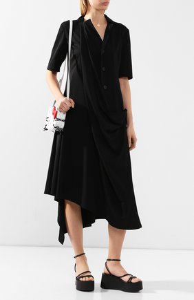 Женское шерстяное платье YOHJI YAMAMOTO черного цвета по цене 115500 руб., арт. NN-D07-100 | Фото 2 Женское шерстяное платье YOHJI YAMAMOTO черного цвета, арт. NN-D07-100 | Фото 2