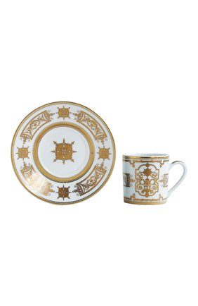 Чашка кофейная с блюдцем aux rois or BERNARDAUD золотого цвета, арт. 1847/79 | Фото 1 (Интерьер_коллекция: Aux Rois Or; Ограничения доставки: fragile-2)