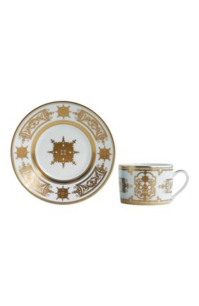 Чашка чайная с блюдцем aux rois or BERNARDAUD золотого цвета по цене 29950 руб., арт. 1847/91 | Фото 1 Чашка чайная с блюдцем aux rois or BERNARDAUD золотого цвета, арт. 1847/91 | Фото 1