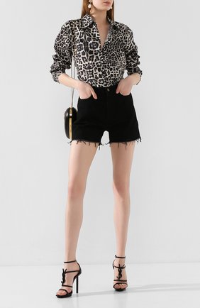Женские кожаные босоножки cassandra SAINT LAURENT черного цвета по цене 104000 руб., арт. 621535/0NPVV | Фото 2 Женские кожаные босоножки cassandra SAINT LAURENT черного цвета, арт. 621535/0NPVV | Фото 2