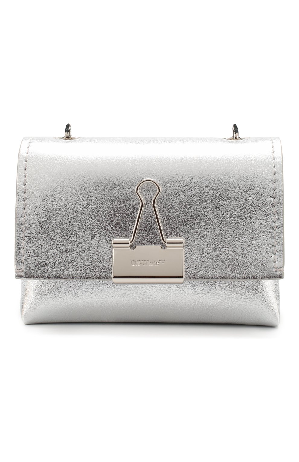Женская сумка soft small OFF-WHITE серебряного цвета, арт. 0WNA121S20LEA0027200 | Фото 1