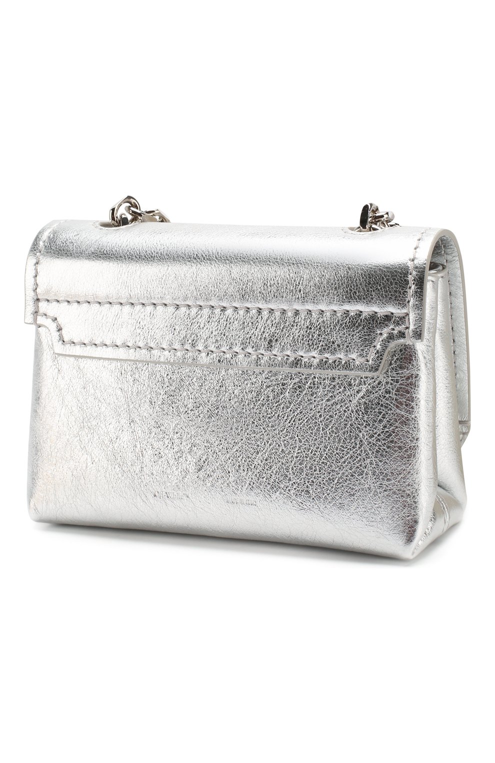 Женская сумка soft small OFF-WHITE серебряного цвета по цене 68000 руб., арт. 0WNA121S20LEA0027200 | Фото 3 Женская сумка soft small OFF-WHITE серебряного цвета, арт. 0WNA121S20LEA0027200 | Фото 3