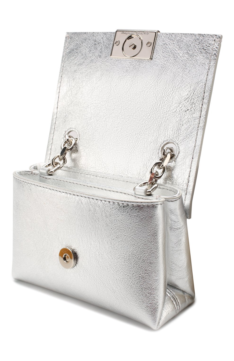 Женская сумка soft small OFF-WHITE серебряного цвета по цене 68000 руб., арт. 0WNA121S20LEA0027200 | Фото 4 Женская сумка soft small OFF-WHITE серебряного цвета, арт. 0WNA121S20LEA0027200 | Фото 4