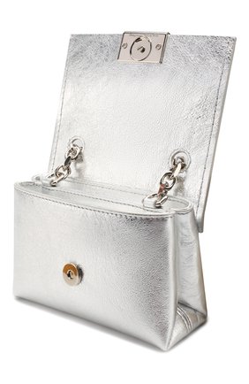 Женская сумка soft small OFF-WHITE серебряного цвета по цене 68000 руб., арт. 0WNA121S20LEA0027200 | Фото 4 Женская сумка soft small OFF-WHITE серебряного цвета, арт. 0WNA121S20LEA0027200 | Фото 4