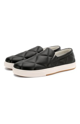 Мужские кожаные слипоны BOTTEGA VENETA черного цвета по цене 52100 руб., арт. 608752/VBRE0 | Фото 1 Мужские кожаные слипоны BOTTEGA VENETA черного цвета, арт. 608752/VBRE0 | Фото 1
