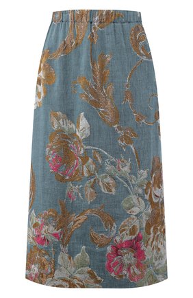 Женская юбка из смеси хлопка и льна DRIES VAN NOTEN синего цвета по цене 38150 руб., арт. 201-10828-9362 | Фото 1 Женская юбка из смеси хлопка и льна DRIES VAN NOTEN синего цвета, арт. 201-10828-9362 | Фото 1