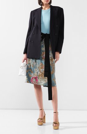Женская юбка из смеси хлопка и льна DRIES VAN NOTEN синего цвета по цене 38150 руб., арт. 201-10828-9362 | Фото 2 Женская юбка из смеси хлопка и льна DRIES VAN NOTEN синего цвета, арт. 201-10828-9362 | Фото 2