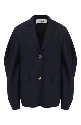 Женский шерстяной жакет LANVIN темно-синего цвета по цене 176500 руб., арт. RW-JA734U-4197-E20 | Фото 1 Женский шерстяной жакет LANVIN темно-синего цвета, арт. RW-JA734U-4197-E20 | Фото 1