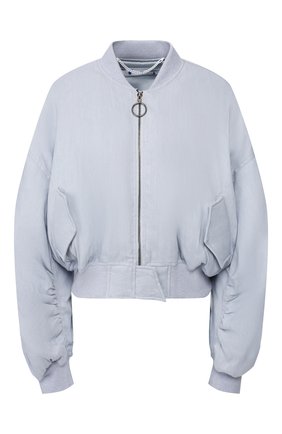 Женский бомбер из смеси льна и вискозы OFF-WHITE голубого цвета по цене 86150 руб., арт. 0WEA200S20FAB0024001 | Фото 1 Женский бомбер из смеси льна и вискозы OFF-WHITE голубого цвета, арт. 0WEA200S20FAB0024001 | Фото 1