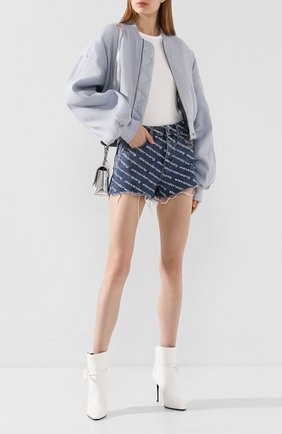 Женский бомбер из смеси льна и вискозы OFF-WHITE голубого цвета по цене 86150 руб., арт. 0WEA200S20FAB0024001 | Фото 2 Женский бомбер из смеси льна и вискозы OFF-WHITE голубого цвета, арт. 0WEA200S20FAB0024001 | Фото 2