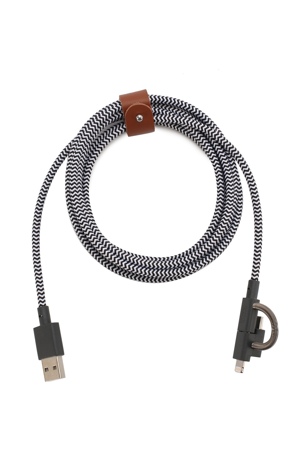 Кабель usb/lightning/micro usb/usb-c, 2m NATIVE UNION черно-белого цвета по цене 7190 руб., арт. BELT-KV-ULC-ZEB-V2 | Фото 2 Кабель usb/lightning/micro usb/usb-c, 2m NATIVE UNION черно-белого цвета, арт. BELT-KV-ULC-ZEB-V2 | Фото 2 (Региональные ограничения белый список (Axapta Mercury): RU)