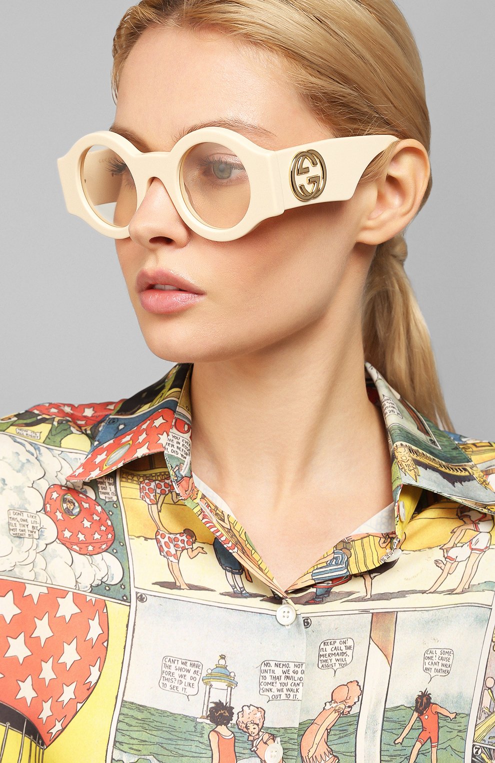 Женские солнцезащитные очки GUCCI бежевого цвета по цене 37500 руб., арт. GG0629 002 | Фото 2 Женские солнцезащитные очки GUCCI бежевого цвета, арт. GG0629 002 | Фото 2