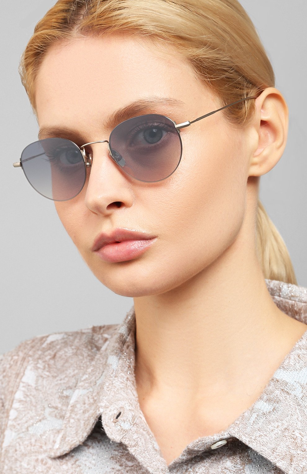 Женские солнцезащитные очки EYEPETIZER синего цвета по цене 11500 руб., арт. 0LIVIER 1-12F | Фото 2 Женские солнцезащитные очки EYEPETIZER синего цвета, арт. 0LIVIER 1-12F | Фото 2