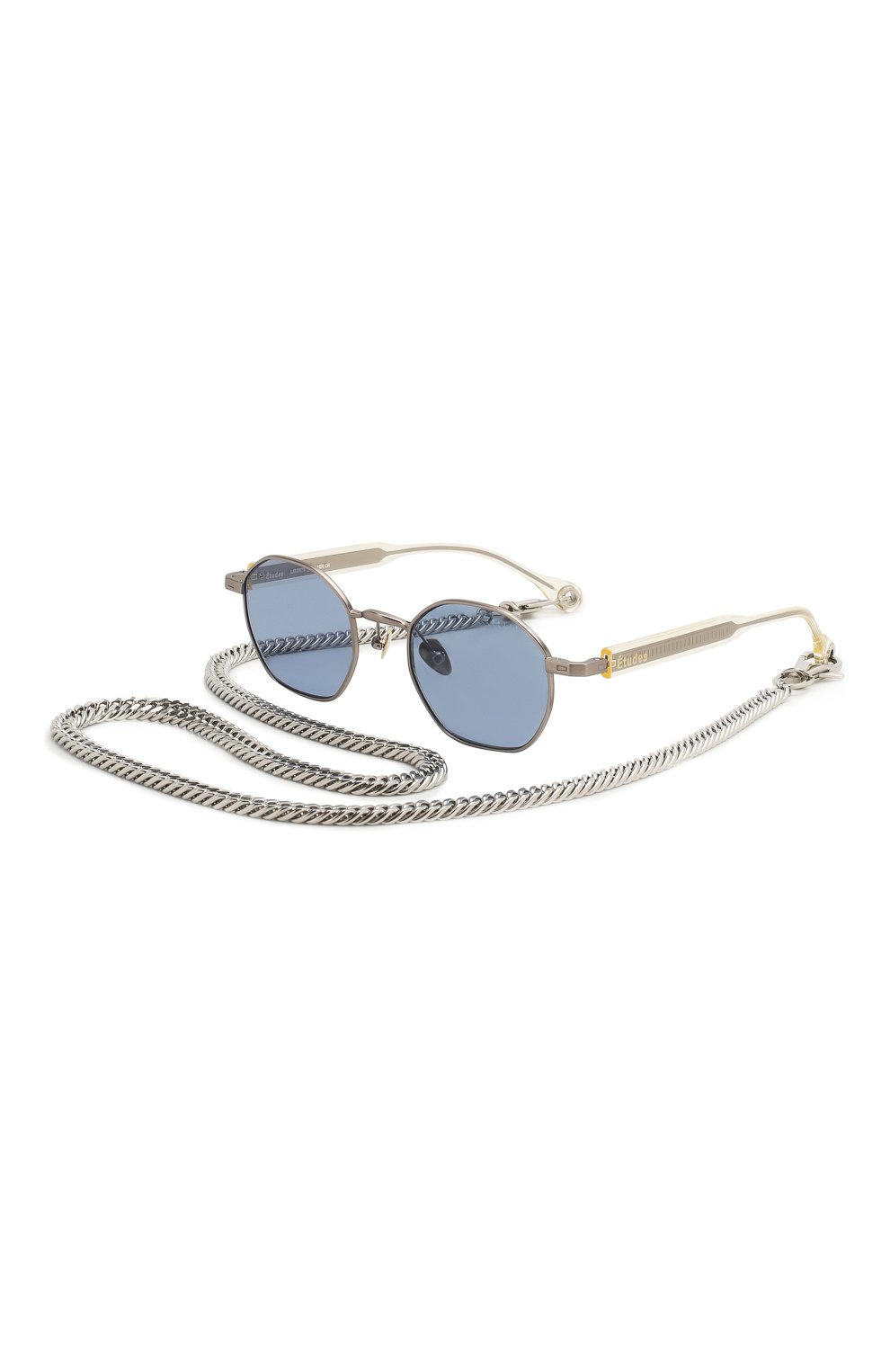 Женские солнцезащитные очки ÉTUDES серебряного цвета, арт. LIBERTE SILVER CH WITH CHAIN | Фото 1