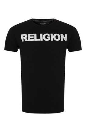 Мужская хлопковая футболка RELIGION черного цвета по цене 3895 руб., арт. 10PRFF02 | Фото 1 Мужская хлопковая футболка RELIGION черного цвета, арт. 10PRFF02 | Фото 1