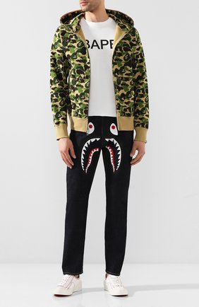 Мужская хлопковая толстовка BAPE зеленого цвета по цене 34950 руб., арт. 1G30115013 | Фото 2 Мужская хлопковая толстовка BAPE зеленого цвета, арт. 1G30115013 | Фото 2