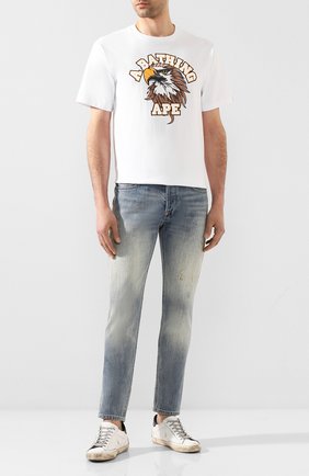 Мужская хлопковая футболка BAPE белого цвета по цене 9730 руб., арт. 1G20110032 | Фото 2 Мужская хлопковая футболка BAPE белого цвета, арт. 1G20110032 | Фото 2