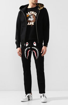 Мужская хлопковая футболка BAPE черного цвета по цене 9730 руб., арт. 1G20110032 | Фото 2 Мужская хлопковая футболка BAPE черного цвета, арт. 1G20110032 | Фото 2