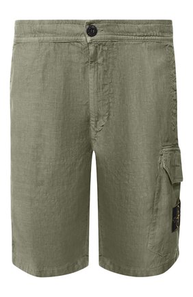 Мужские льняные шорты STONE ISLAND хаки цвета по цене 17950 руб., арт. 7215L0301 | Фото 1 Мужские льняные шорты STONE ISLAND хаки цвета, арт. 7215L0301 | Фото 1
