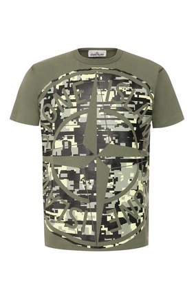 Мужская хлопковая футболка STONE ISLAND хаки цвета по цене 15150 руб., арт. 721523387 | Фото 1 Мужская хлопковая футболка STONE ISLAND хаки цвета, арт. 721523387 | Фото 1
