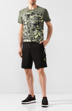 Мужская хлопковая футболка STONE ISLAND хаки цвета по цене 15150 руб., арт. 721523387 | Фото 2 Мужская хлопковая футболка STONE ISLAND хаки цвета, арт. 721523387 | Фото 2