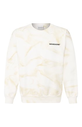 Мужской хлопковый свитшот NASASEASONS белого цвета по цене 18900 руб., арт. CN003C/DUST DYE | Фото 1 Мужской хлопковый свитшот NASASEASONS белого цвета, арт. CN003C/DUST DYE | Фото 1