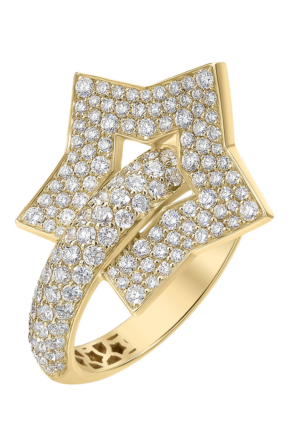 Женские кольцо PASQUALE BRUNI бесцветного цвета, арт. 15394G | Фото 1 (Драгоценные камни: Бриллианты; Материал сплава: Желтое золото)