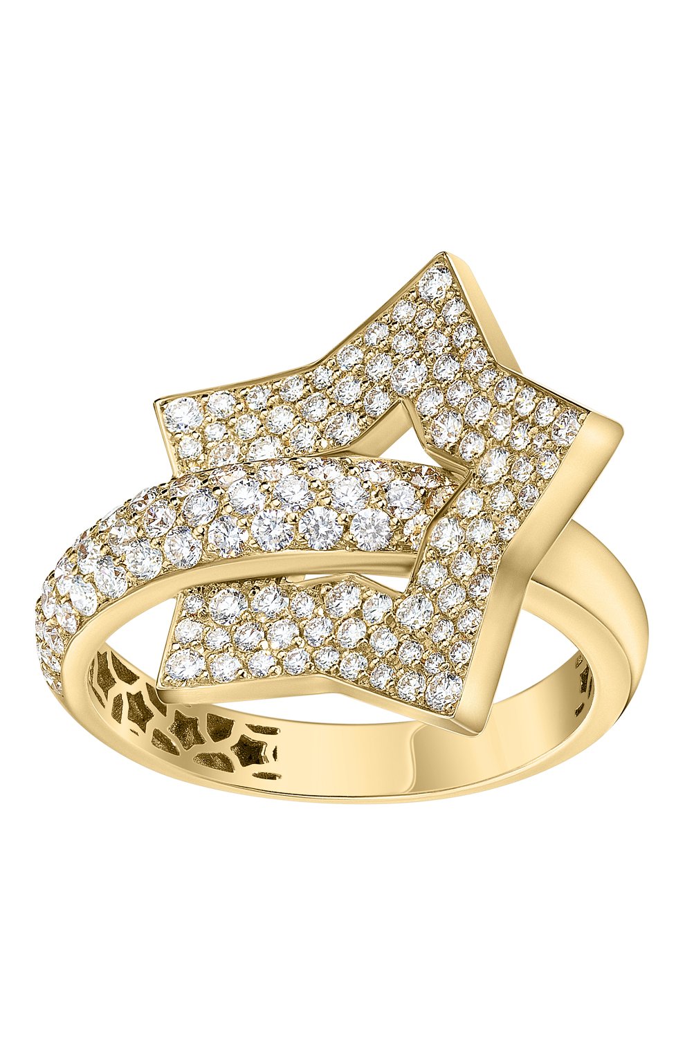 Женские кольцо PASQUALE BRUNI бесцветного цвета, арт. 15394G | Фото 2 (Драгоценные камни: Бриллианты; Материал сплава: Желтое золото)