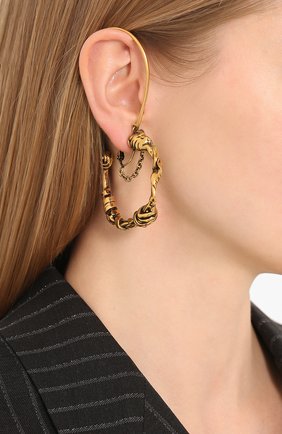 Женские серьги ALEXANDER MCQUEEN золотого цвета по цене 30800 руб., арт. 621779/J160T | Фото 2 Женские серьги ALEXANDER MCQUEEN золотого цвета, арт. 621779/J160T | Фото 2