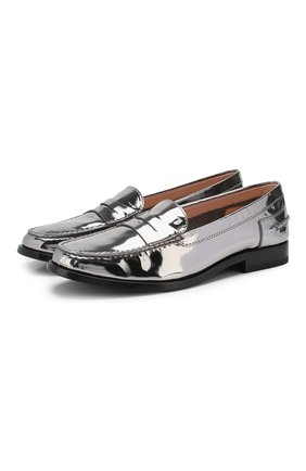 Женские кожаные пенни-лоферы TOD’S серебряного цвета по цене 39950 руб., арт. XXW16C00013PL8 | Фото 1 Женские кожаные пенни-лоферы TOD’S серебряного цвета, арт. XXW16C00013PL8 | Фото 1