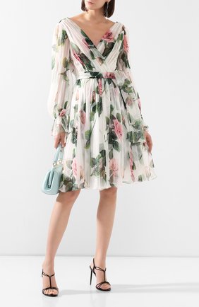 Женское шелковое платье DOLCE & GABBANA белого цвета по цене 251000 руб., арт. F6G9GT/HS19S | Фото 2 Женское шелковое платье DOLCE & GABBANA белого цвета, арт. F6G9GT/HS19S | Фото 2