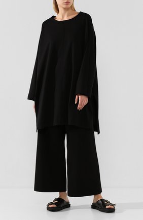 Женская хлопковый пуловер YOHJI YAMAMOTO черного цвета по цене 37150 руб., арт. NN-T19-087 | Фото 2 Женская хлопковый пуловер YOHJI YAMAMOTO черного цвета, арт. NN-T19-087 | Фото 2