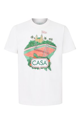 Мужская хлопковая футболка CASABLANCA белого цвета по цене 10650 руб., арт. MS20-TS-001 CASA C0URT | Фото 1 Мужская хлопковая футболка CASABLANCA белого цвета, арт. MS20-TS-001 CASA C0URT | Фото 1