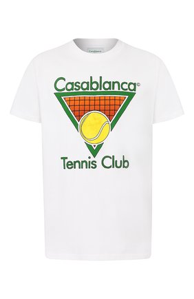 Мужская хлопковая футболка CASABLANCA белого цвета по цене 10650 руб., арт. MS20-TS-001 CASA TENNIS CLUB IC0N | Фото 1 Мужская хлопковая футболка CASABLANCA белого цвета, арт. MS20-TS-001 CASA TENNIS CLUB IC0N | Фото 1