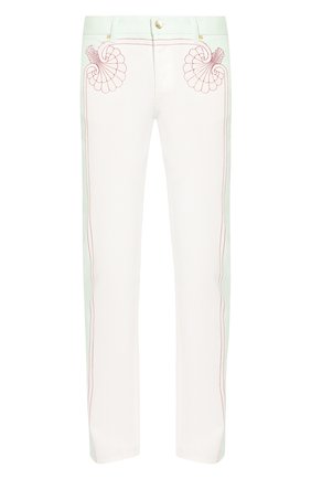 Мужские джинсы CASABLANCA белого цвета, арт. MS20-TR-002 LES C0QUILLAGES JEANS | Фото 1 (Длина (брюки, джинсы): Стандартные; Материал внешний: Хлопок, Деним; Кросс-КТ: Деним; Силуэт М (брюки): Прямые)