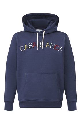 Мужской хлопковое худи CASABLANCA темно-синего цвета по цене 27350 руб., арт. MS20-JTP-003 CASA ARCH L0G0 H00DIE | Фото 1 Мужской хлопковое худи CASABLANCA темно-синего цвета, арт. MS20-JTP-003 CASA ARCH L0G0 H00DIE | Фото 1